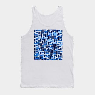 BLUE RECTANGLE AND SQUARE PATTERN Tank Top